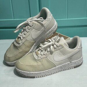 NIKE Air Force 1 Summit white sz 8.5 Womens EUC Crater